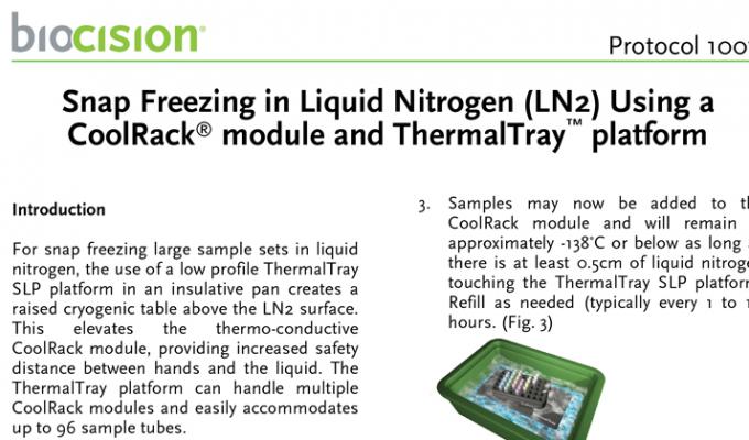 Snap Freezing in Liquid Nitrogen Using CoolRack and ThermalTray