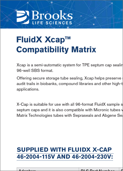 Semi-Automated Septum Cap Capper Compatibility Matrix