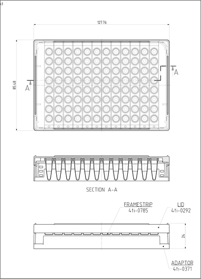 FrameStrip Adapter, With Lid Technical Drawing