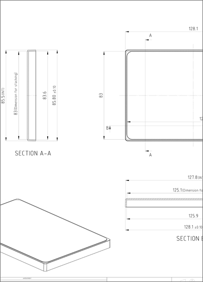 Auto-Sealing PCR Plate Lid Technical Drawing