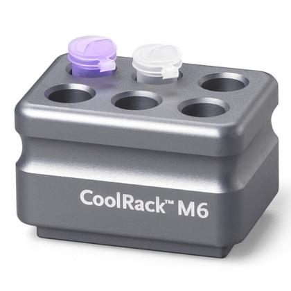 BCS-163 | Thermoconductive Tube Rack for 6 Microcentrifuge Tubes (formerly CoolRack M6) | With Tubes