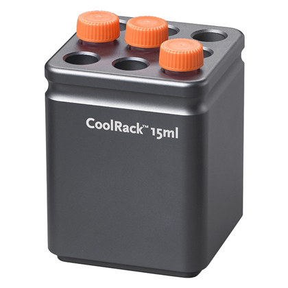 BCS-153 | CoolRack 15ml Thermoconductive Tube Rack for 9 x 15mL Centrifuge Tubes | With Tubes