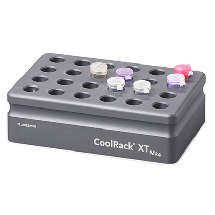 BCS-535 | Thermoconductive Tube Rack for 24 Microcentrifuge Tubes (formerly CoolRack XT M24) | With Tubes