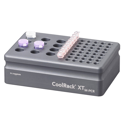 BCS-523 | Thermoconductive Tube Rack for Microcentrifuge Tubes Plus Strip Wells (formerly CoolRack XT M-PCR) | With Strip and Tubes