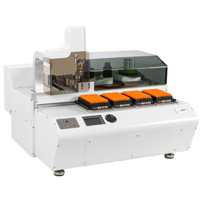 75-0001, 75-0101 | Automated Tube Labeling System with Four Rack Tray, Loaded (formerly XTL) | Side