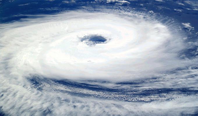 hurricane viewed from space