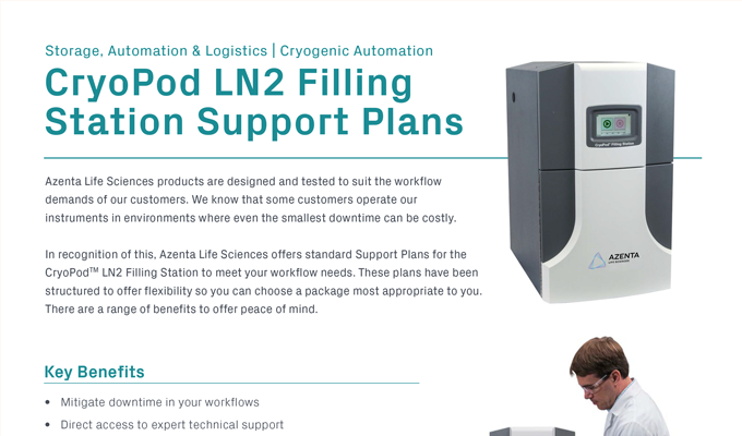 CryoPod™ LN2 Filling Station Support Plans Flyer