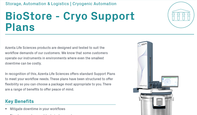 Cryo Storage Support Plans Flyer