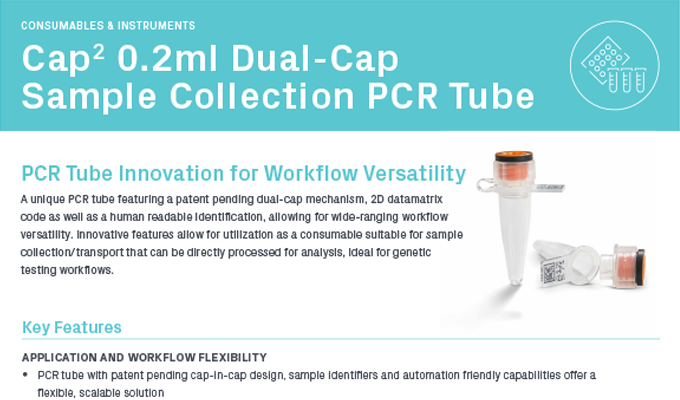 Cap2™ 0.2ml Dual-Cap Sample Collection PCR Tube Flyer
