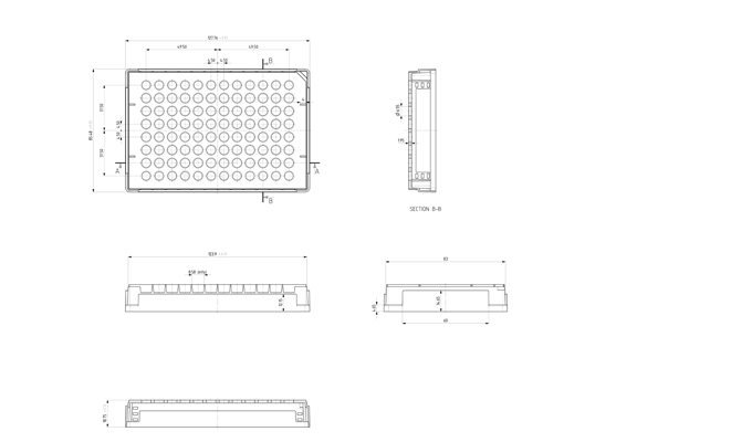 Non-Skirted PCR Plate Adapter Technical Drawing