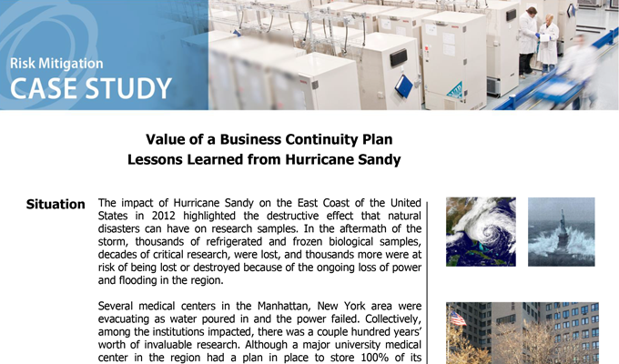 Value of A Business Continuity Plan: Lessons Learned From Hurricane Sandy