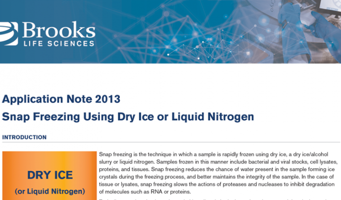 Snap Freezing Using Dry Ice or Liquid Nitrogen