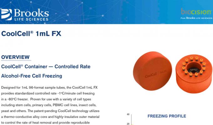 Alcohol-Free Cell Freezing Containers for 12 x 1mL 96-format Sample Tubes Flyer