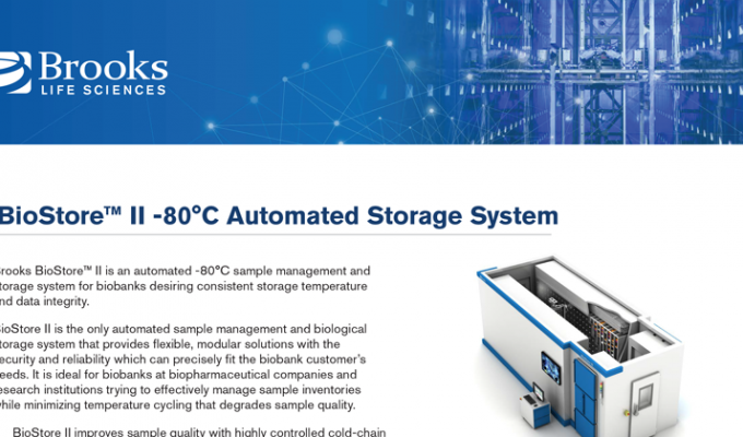 BioStore -80°C LN2-Based Automated Storage System Flyer