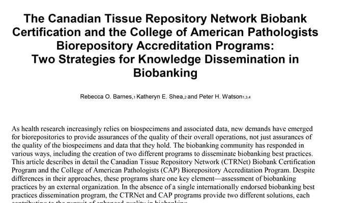 Two Strategies for Knowledge Dissemination in Biobanking