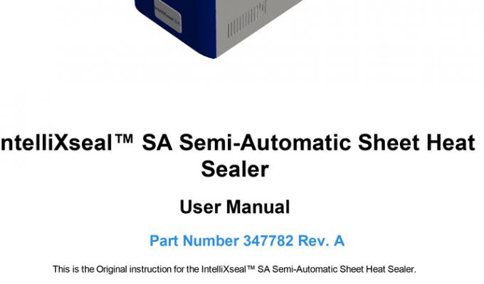 Semi-Automated Sheet Heat Sealer User Manual Request