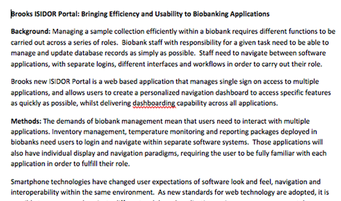 Efficiency and Usability in Biobanking Applications