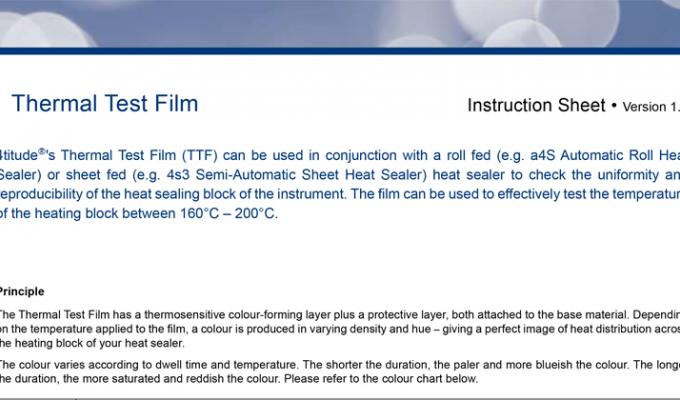 Thermosensitive Color Forming Film Instruction Sheet
