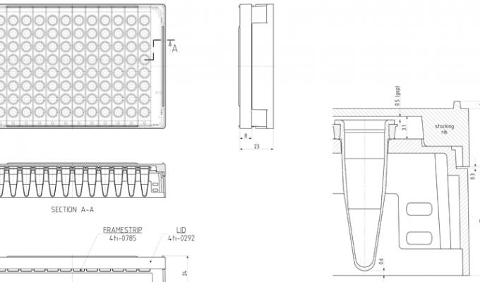 FrameStrip® Adapter, With Lid Technical Drawing