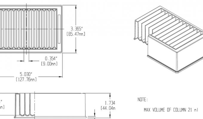 Reservoir Plate, Square Channels Technical Drawing