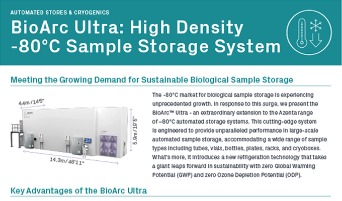 BioArc™ Ultra High Density -80°C Sample Storage System Flyer