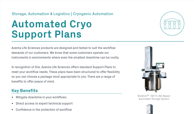Cryo Storage Support Plans Flyer