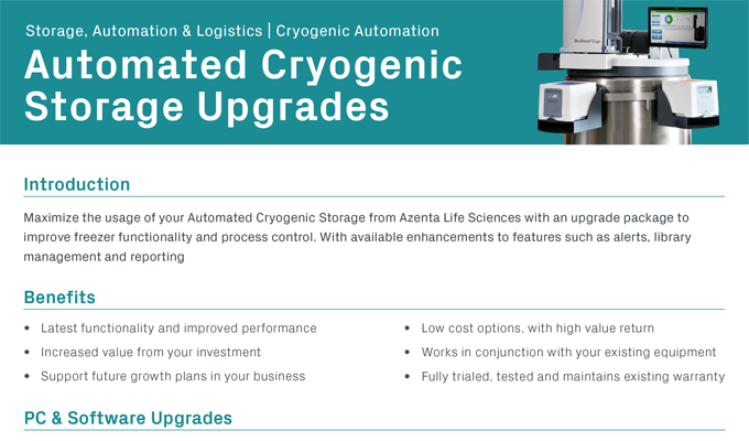 Automated Cryogenic Storage Upgrades Flyer Request