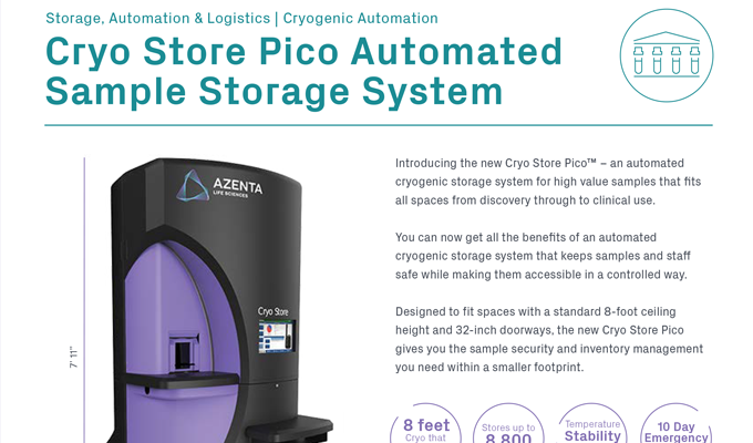 Cryo Store Pico™ -190°C LN2-Based Automated Storage System Flyer