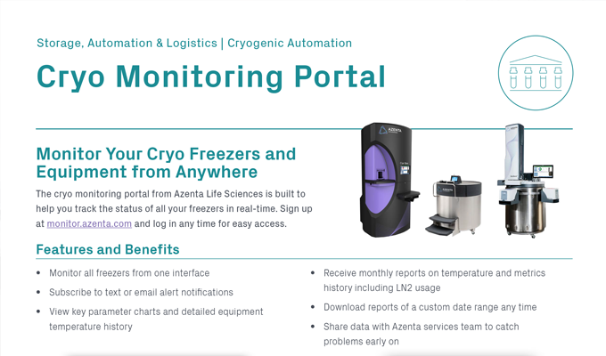 Cryo Monitoring Portal Flyer