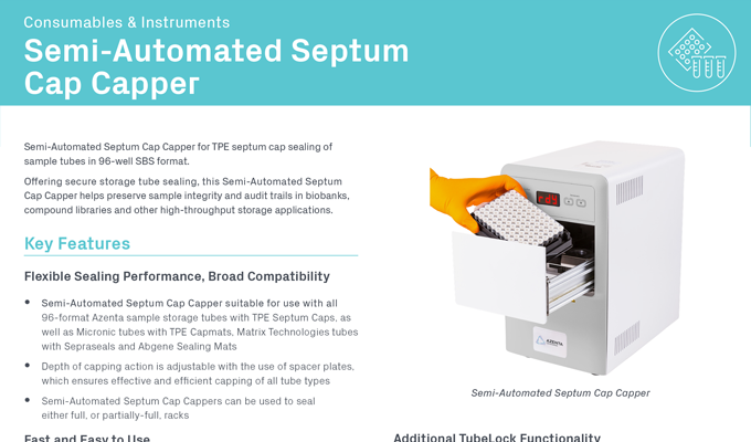 Semi-Automated Septum Cap Capper Flyer
