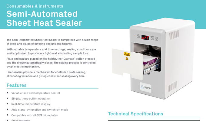 Semi-Automated Sheet Heat Sealer Flyer