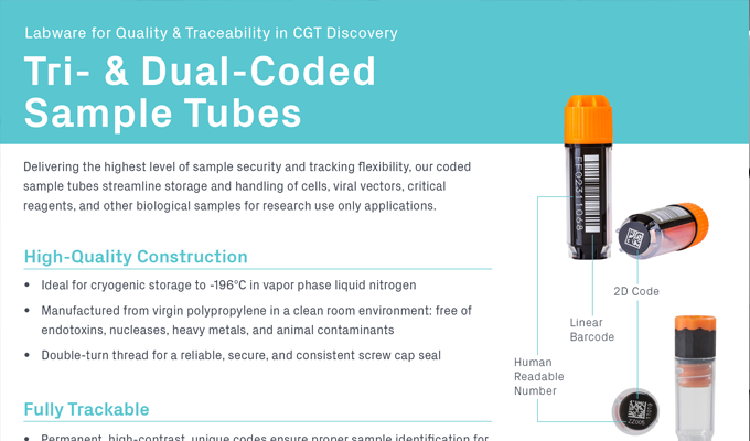 Labware for Quality & Traceability in CGT Discovery