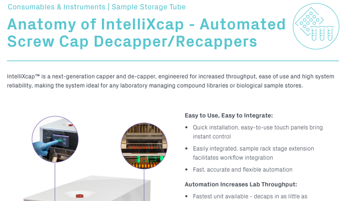 Anatomy of IntelliXcap™ Automated Screw Cap Decapper/Recapper