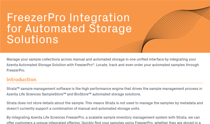 FreezerPro® Integration for Automated Storage Solutions