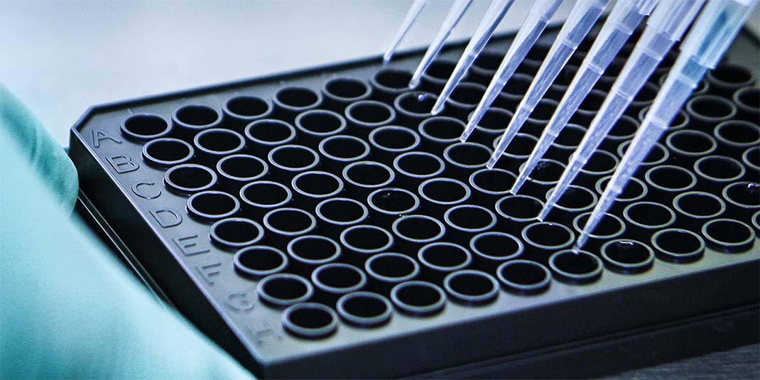 Multi-channel pipetting into a 96-well plate