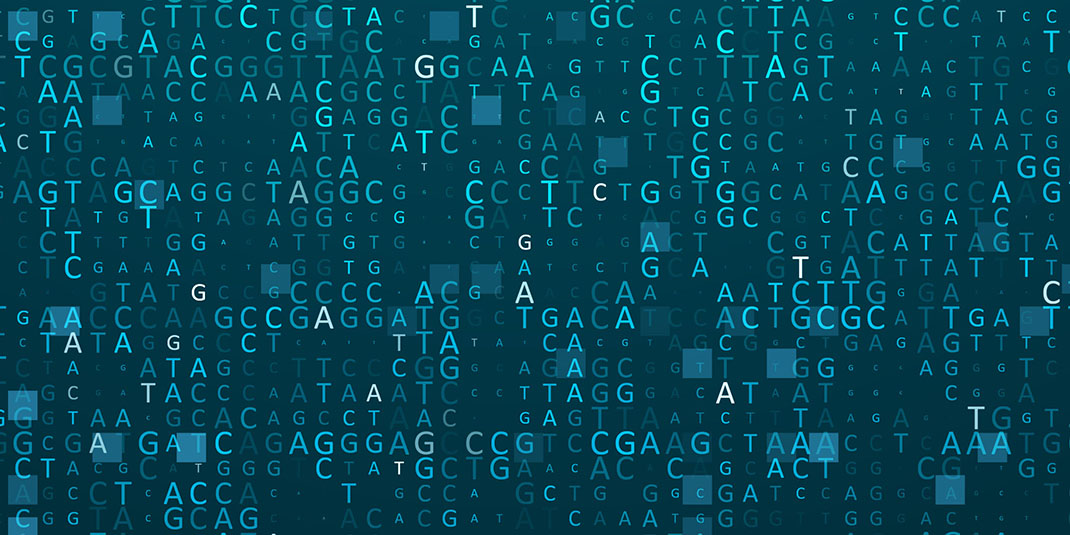 DNA base letters in grid