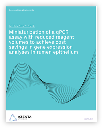 Miniaturization of a qPCR Assay with Reduced Reagent Volumes to Achieve Cost Savings in Gene Expression Analyses in Rumen Epithelium