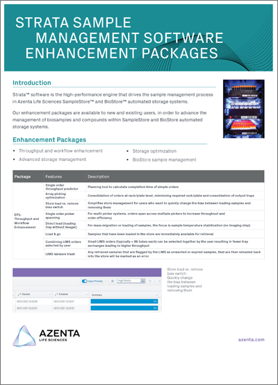 Strata™ Sample Management Software Enhancement Packages Flyer