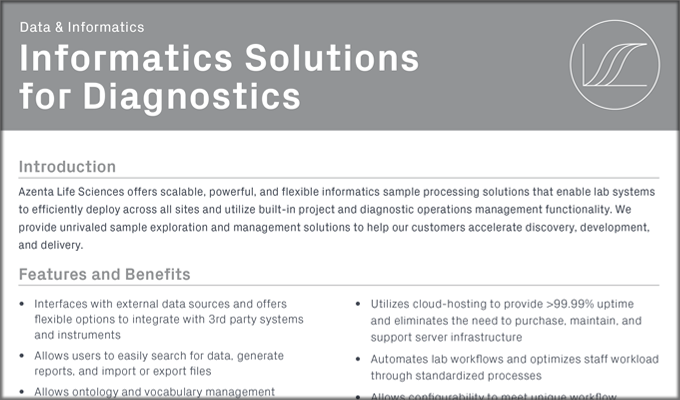 Informatics Solutions for Diagnostics