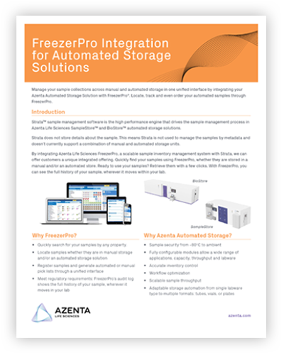 FreezerPro® Integration for Automated Storage Solutions