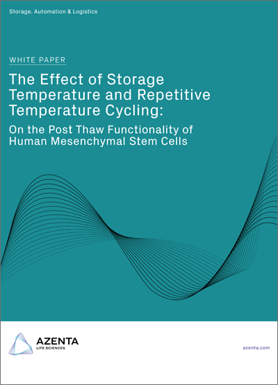 The Effect of Storage Temperature and Repetitive Temperature Cycling: On the Post Thaw Functionality of Human Mesenchymal Stem Cells