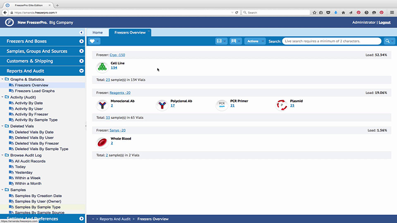 FreezerPro: Full Audit Trails