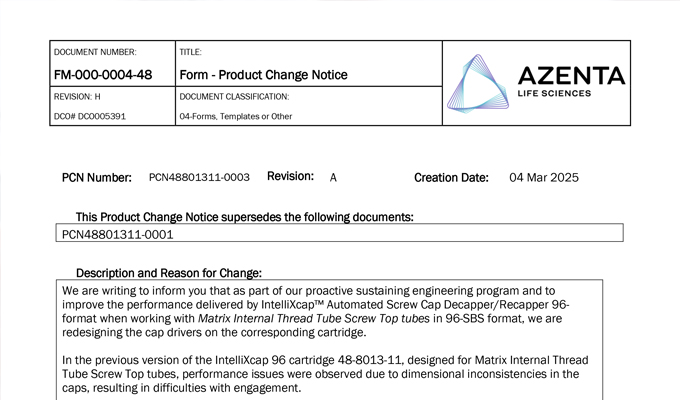 Azenta product update file