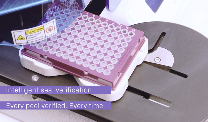 Xpeel Microplate Seal Remover with 96 well PCR plate